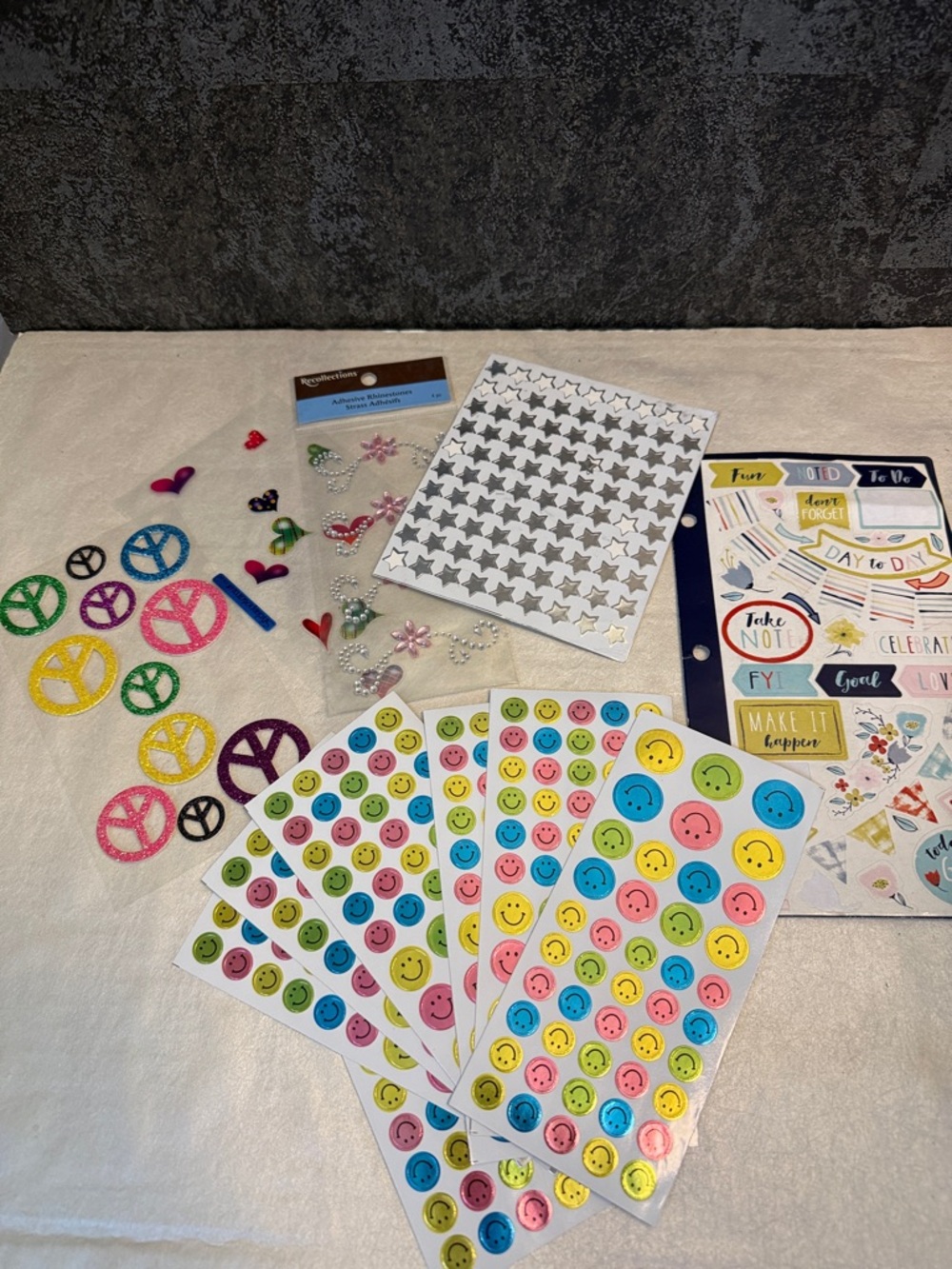 Assorted Colorful Smiley Face and Decorative Sticker Pack - Home Party Supplies